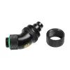 Anschlussstück BitsPower BP-MB45R2CPF-CC3U aus Messing für Computer-Wasserkühlung, schwarz und grün