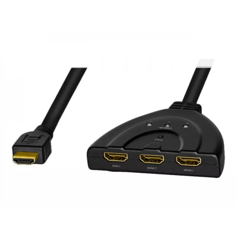 LogiLink - Video-/Audio-Splitter/Switch - 3 x HDMI - Desktop
