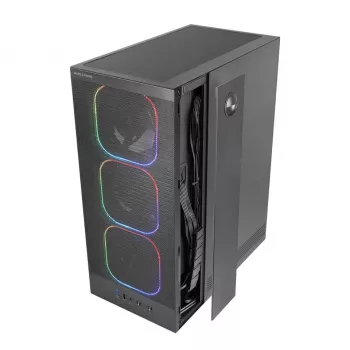 PC-Gehäuse TACENS MARS MC-NEBULA Midi Tower mit gehärtetem Glas, vier 120-mm-aRGB-Lüftern, unterstützt ATX, GPU bis 30,2 cm