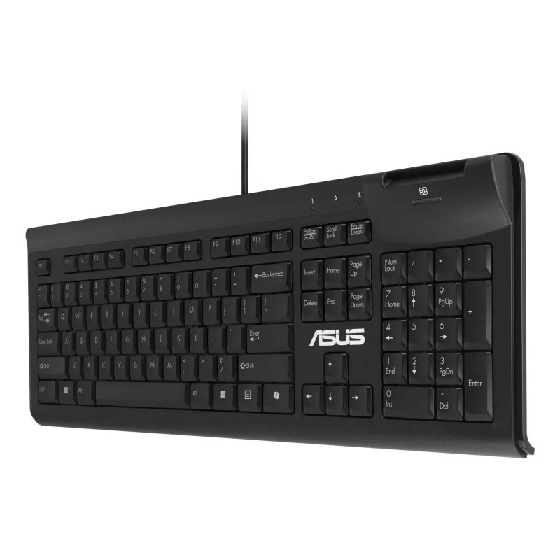 Kabelgebundene Full-Size-Tastatur ASUS KU100 Schwarz, estnisches Layout, USB Typ-A, 2 m Kabel