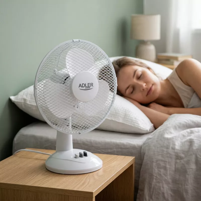 Adler | AD 7302 | Tischventilator | Weiß | Durchmesser 23 cm | Anzahl Geschwindigkeiten 2 | Oszillation | 60 W | Nein