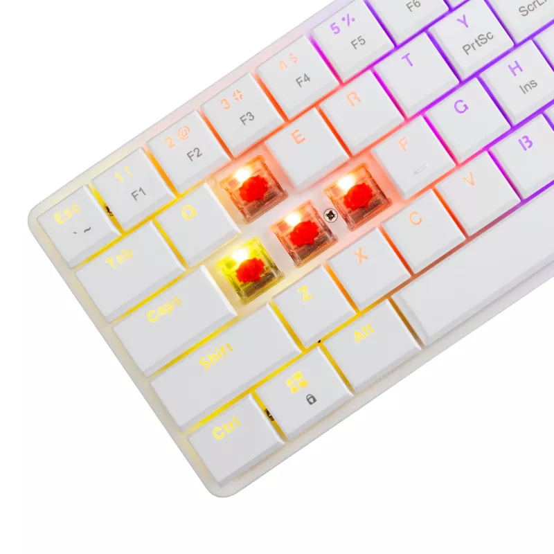 Mechanische Tastatur White Shark Nagamaki GK-006211 — kompaktes Layout, Red mechanische Schalter, weißes Gehäuse