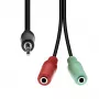 Kabel ProXtend 4-Pin auf 2×3-Pin M-F M42XM3F-003, 1 m, schwarz
