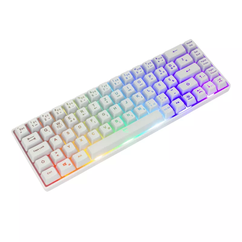 Tastatur White Shark RONIN Weiß USB QWERTY 68 Tasten LED