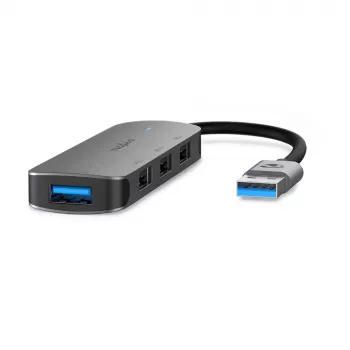 Nedis USB-Hub USB-A-Stecker – 4x USB A, 4-Port-Port(s), USB 2.0 / USB 3.2 Gen 1, USB-gespeist, 5 Gbit/s (CCGB61210GY01)
