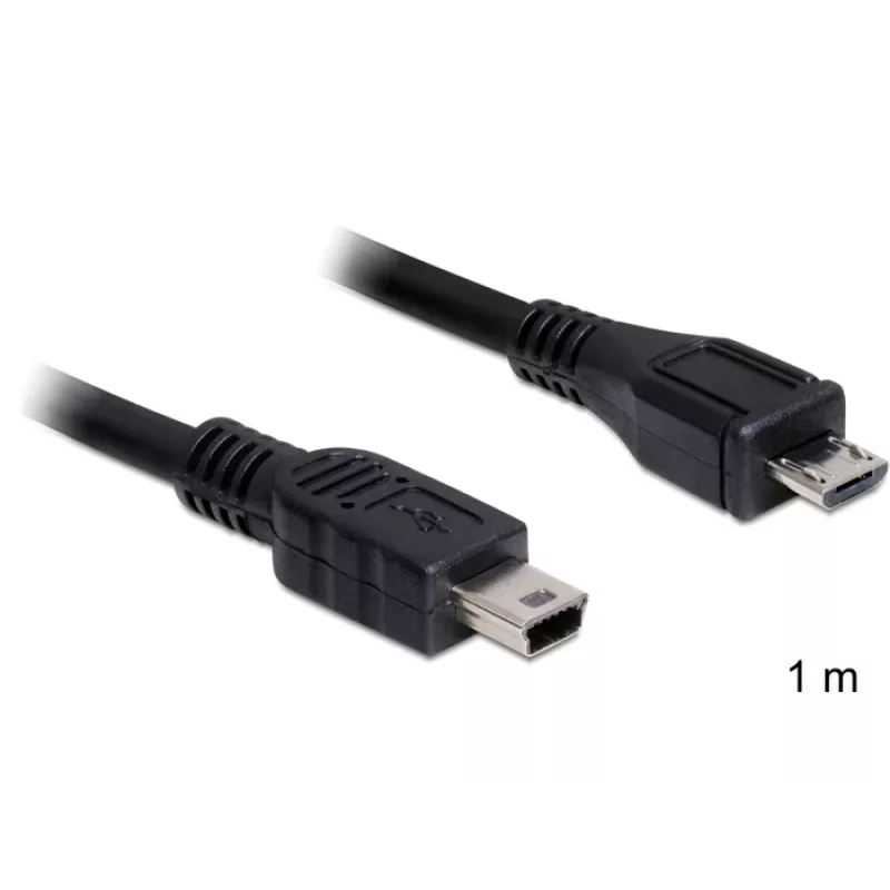 USB-Kabel DeLOCK 83177 1m Micro-USB B Mini-USB B Schwarz