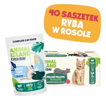 ANIMAL ISLAND Weißfisch in Brühe Katzenfutter Monopack 40x85g