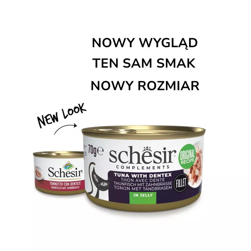 Schesir Oceanic Adult Katzennassfutter mit Thunfisch und Zahnbrasse, 70 g