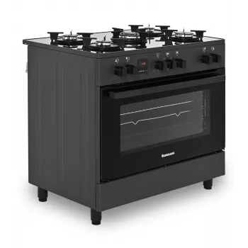 Freistehender Gas-/Elektroherd Ravanson KWGE-K90, 5 Kochzonen, 90 cm, Ofen 105 L, Touch-Steuerung