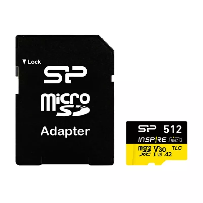 Speicherkarte Silicon Power Inspire 512 GB MicroSDXC V30 UHS-I U3 A2 4K + Adapter (SP512GBSTXLA2V1NSP)