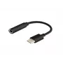 Kabeladapter SAVIO AK-35/B USB Type‑C (3.1) Stecker auf 3,5 mm Buchse, schwarz