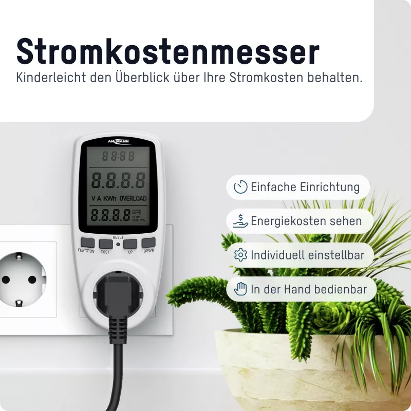 Energiekostenmessgerät ANSMANN APM2 120-0007 mit LCD-Anzeige