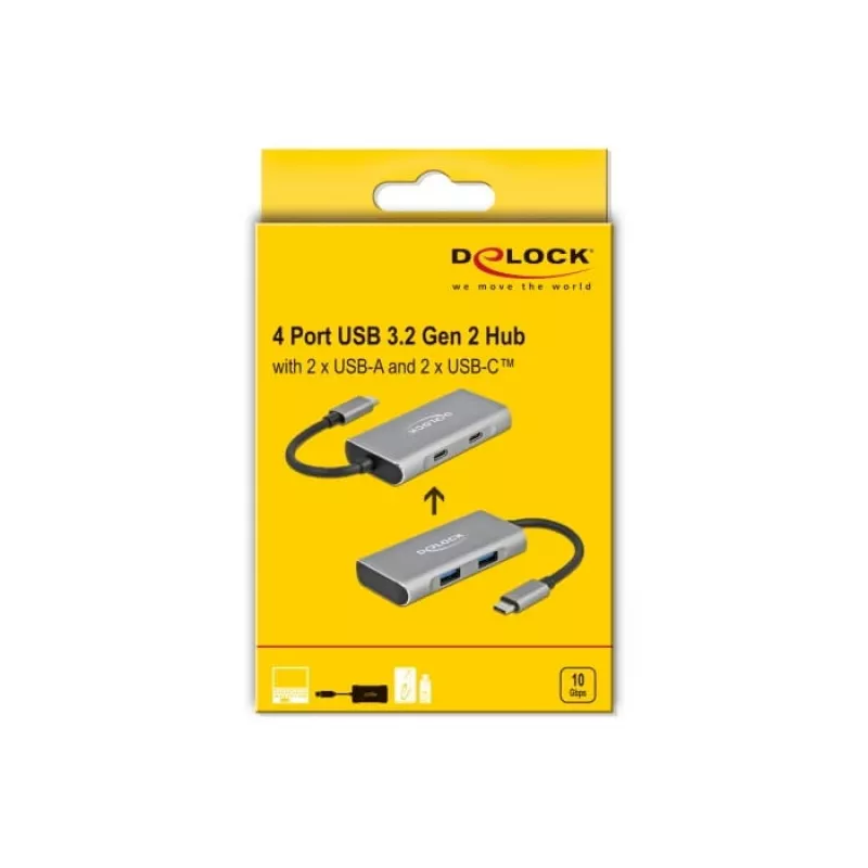 USB-Hub DeLOCK Externer USB 10 Gbps USB Typ-C Hub 63260