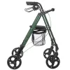 Rollator MDH Grün mit Sitz und Tasche – Aluminiumrahmen, 4 Räder, höhenverstellbar, max. Belastung 136 kg