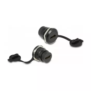 DeLOCK HDMI-A Einbaustecker mit Schutzkappe Schwarz 30,3 mm 23,5 mm