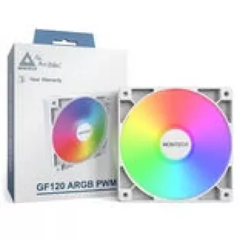 Kühlungslüfter Montech GF120 PWM ARGB 120 mm weiß, PWM-Steuerung, ARGB-Beleuchtung