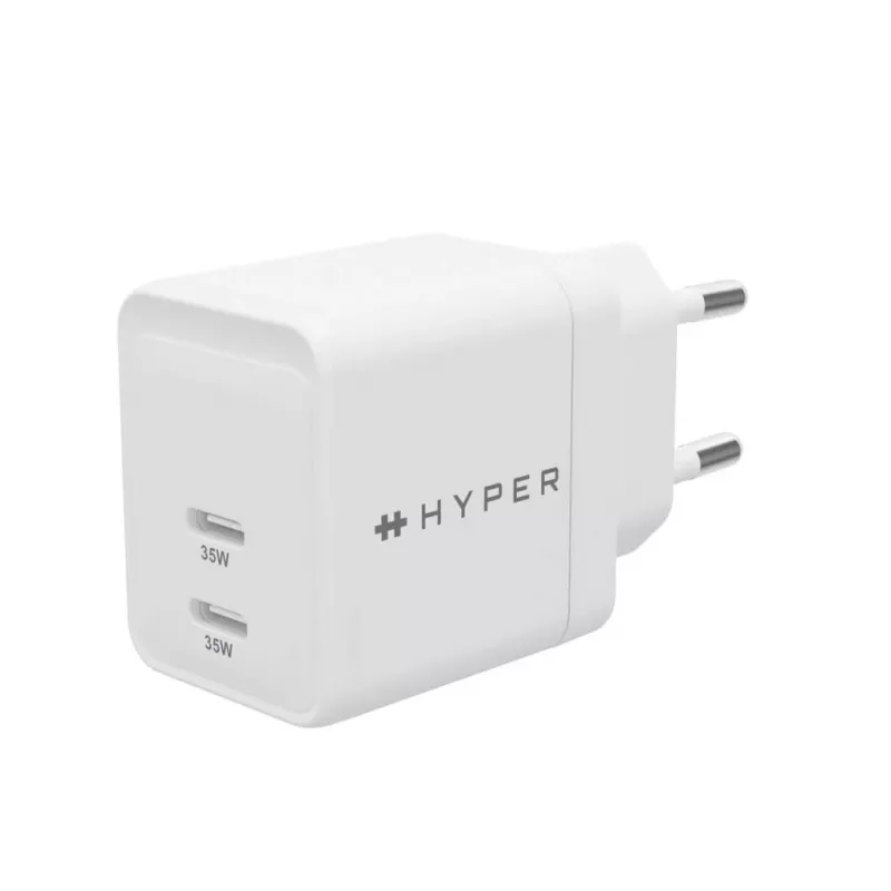 HYPER HJG35EU Ladegerät für Mobilgeräte, Kopfhörer, Headset, Smartphone, Uhr, Weiß, AC-Schnellladung, Innenbereich
