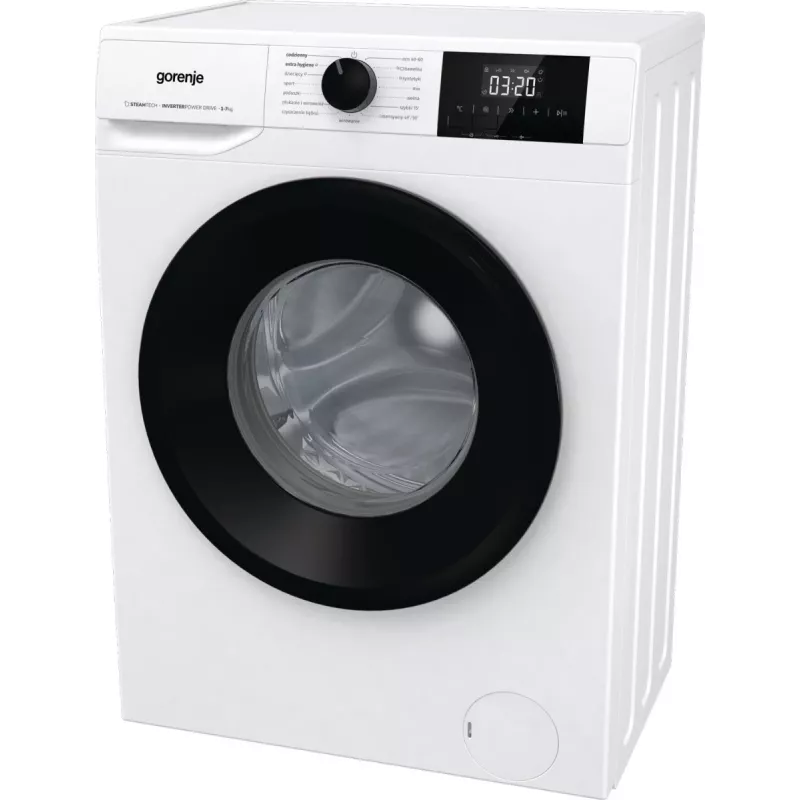Freistehende Waschmaschine Gorenje W3NGPI72SBS, 7 kg, 1200 U/min, Invertermotor, Dampf, 15 Programme, Weiß