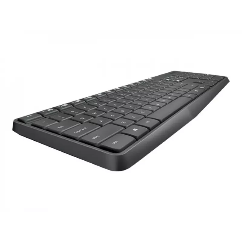Logitech MK235 Langlebiges kabelloses Tastatur- und Maus-Set in Grau