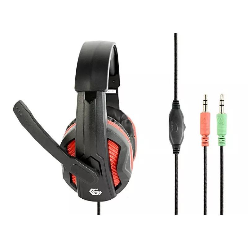 Kabelgebundenes Gaming-Headset GEMBIRD GHS-03 — 20–20000 Hz, 2 m Kabel, 250 g, schwarz/rot