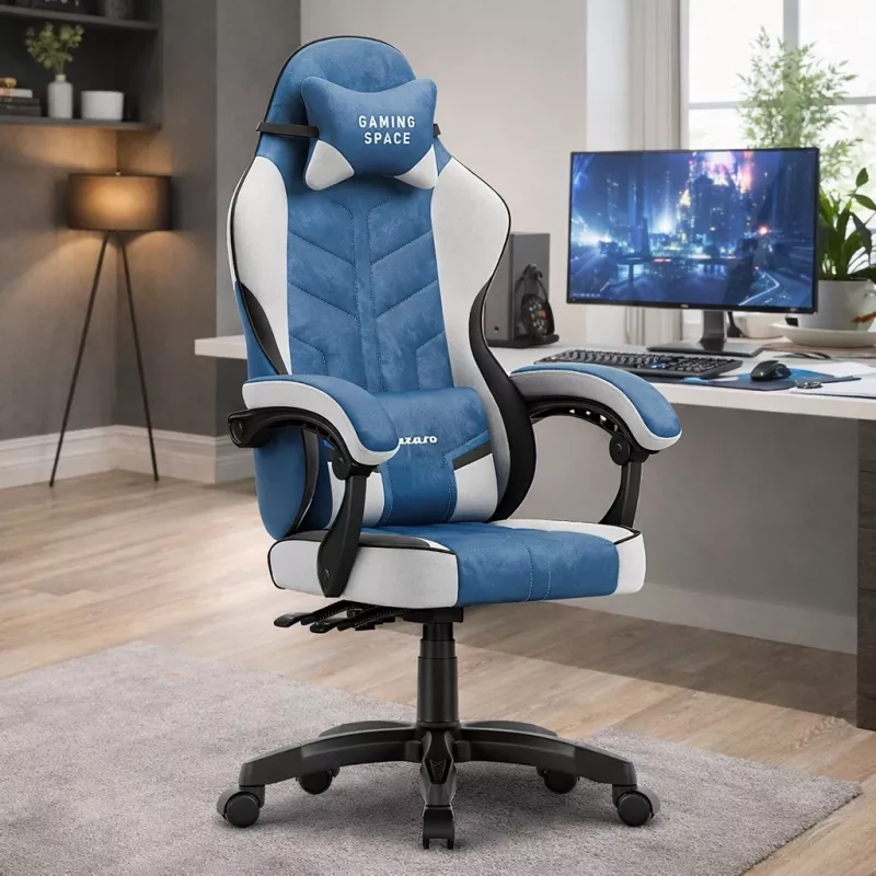 Huzaro Force 2.7 Schwarz Carbon Gaming-Stuhl Blau
