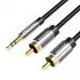 Vention 3,5-mm-Klinkenstecker auf 2RCA-Stecker Audiokabel 1 m Schwarz Metall-Typ
