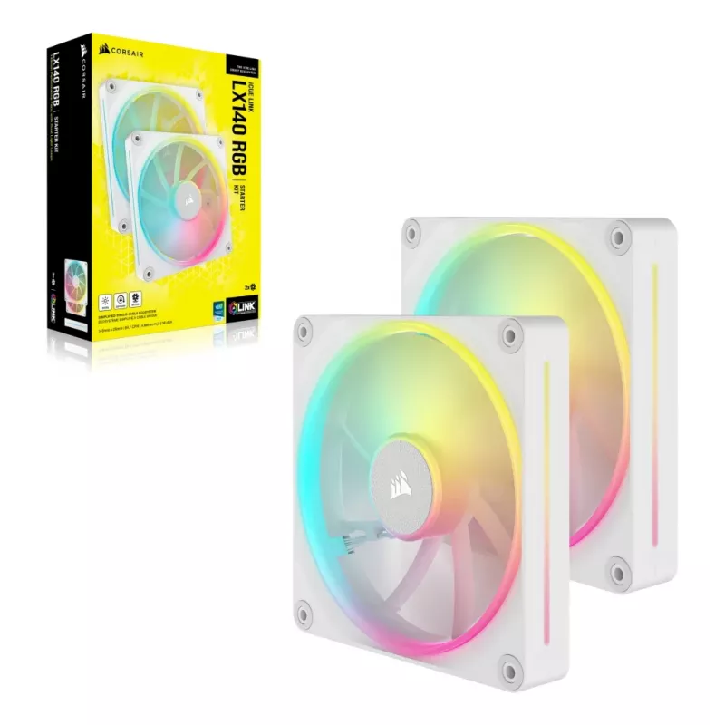 Lüfter Corsair CO-9051032-WW 14 cm 2 Stk. 2000 RPM Weiß