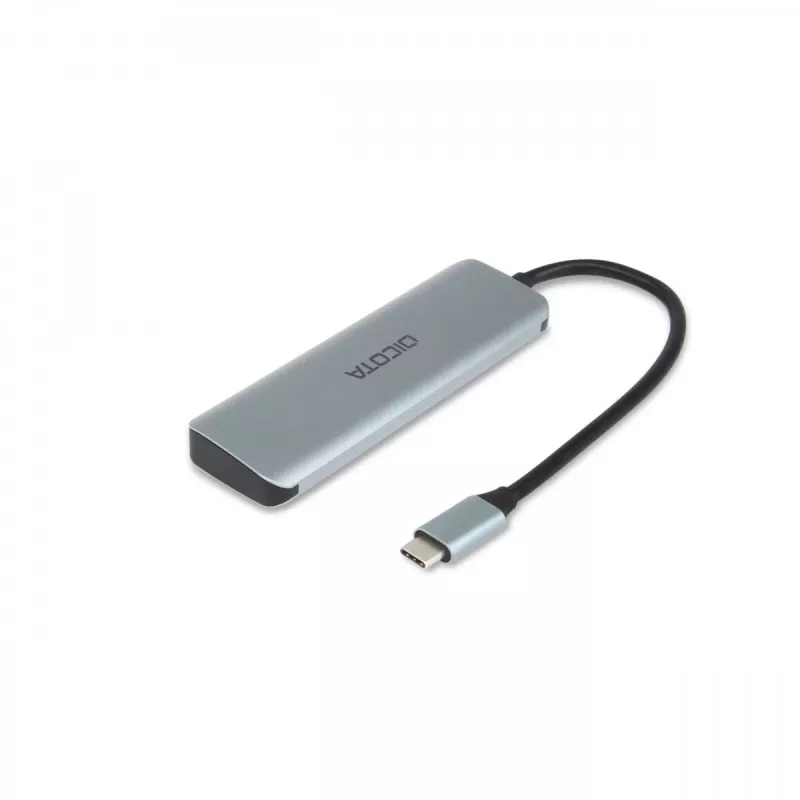 USB Type-C Hub DICOTA D32061 10000 Mbit/s Silber