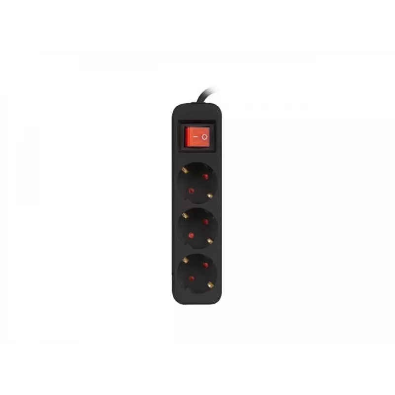 Stromverlängerung Lanberg PS1-03F-0150-BK 1,5 m 3 Schutzkontakt-Steckdosen Innenbereich Schwarz