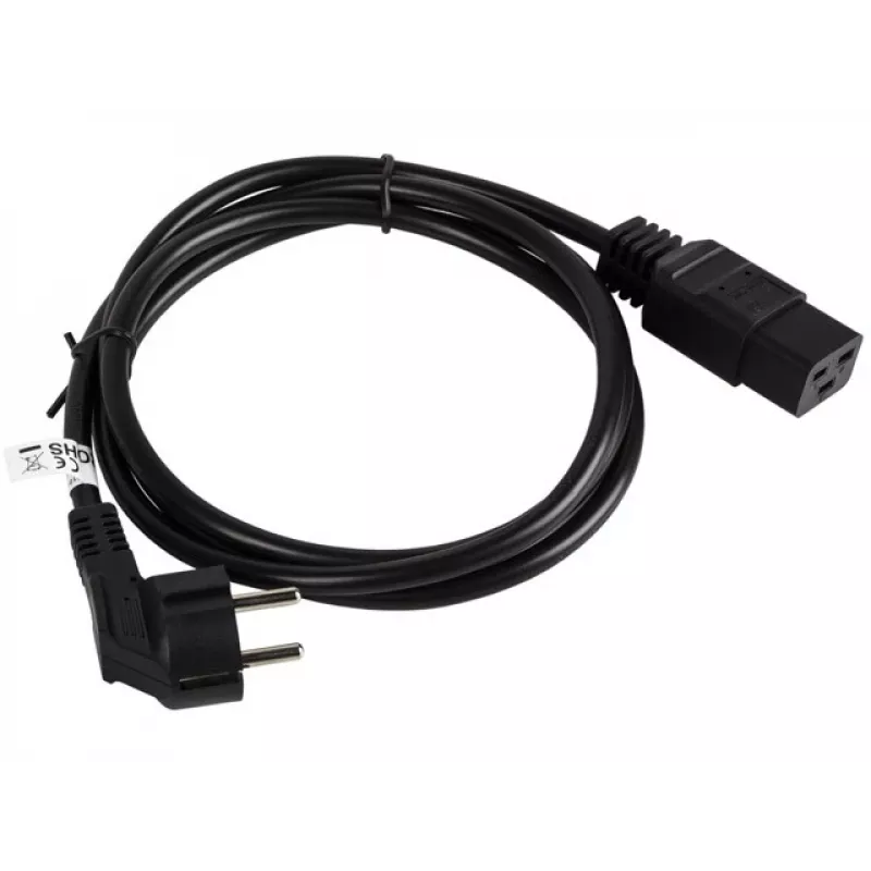 Stromkabel CEE 7/7 - IEC 320 C19 16A VDE 1,8M schwarz