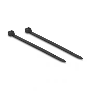 DELOCK RJ45-Stecker mit Klemmverschluss 2-polig +/− werkzeugfrei, Composite-Power-Anschluss, Stecker, schwarz/Edelstahl