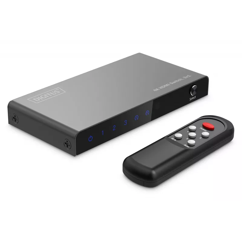 Digitus 4K HDMI Switch 3x1 Metall Schwarz 18 Gbit/s