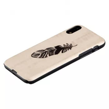 man and wood Smartphone-Hülle für iPhone XR, Indian Schwarz, schützende Hartschale