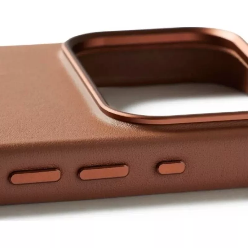 Mujjo Full Leder Case MagSafe Case für iPhone 17 Pro Braun