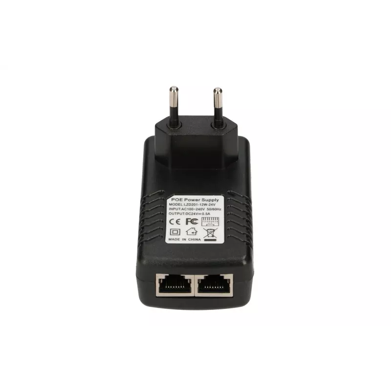 PoE-Netzteil Extralink POE-24-12W 24V 0,5A 12W Indoor-Wandstecker, schwarz