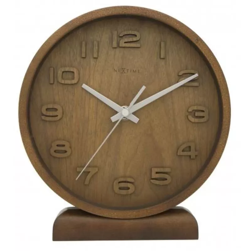 NeXtime Wanduhr 5192gs Wood Wood Small, 22x20 cm, Wand, Holz, Grau