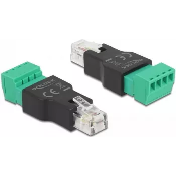 Adapter RJ11/14 Stecker auf 4-polige Klemmleiste DeLOCK 66527
