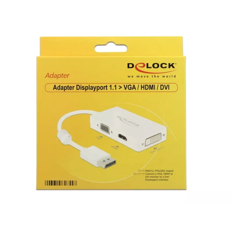 Kabel DeLOCK 0,16m DisplayPort VGA HDMI DVI-D