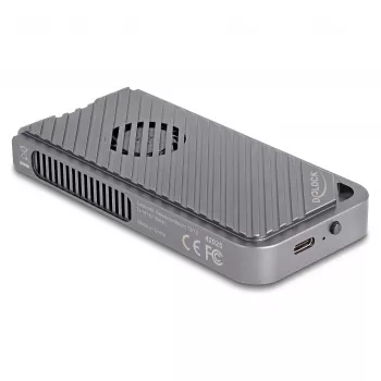 SSD-Gehäuse DELOCK 42025 für 1 x M.2 (PCIe, USB4 Gen4, USB-C) Grau, Aluminium
