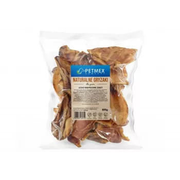 Hundekauartikel PETMEX Schweineohr, Packung mit 20 natürlichen Zahnpflege-Kaustreifen, 800 g, ausgewachsene Hunde, alle Rassengrößen