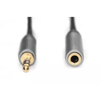 Digitus Audioverlängerungskabel 3,5-mm-Klinkenstecker auf 3,5-mm-Klinkenbuchse 1,8 m Schwarz
