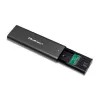 SSD-Gehäuse QOLTEC 50312 Schwarz für einzelnes M.2 SATA-Laufwerk, USB Type-C (USB 2.0 / 3.2 Gen 1)