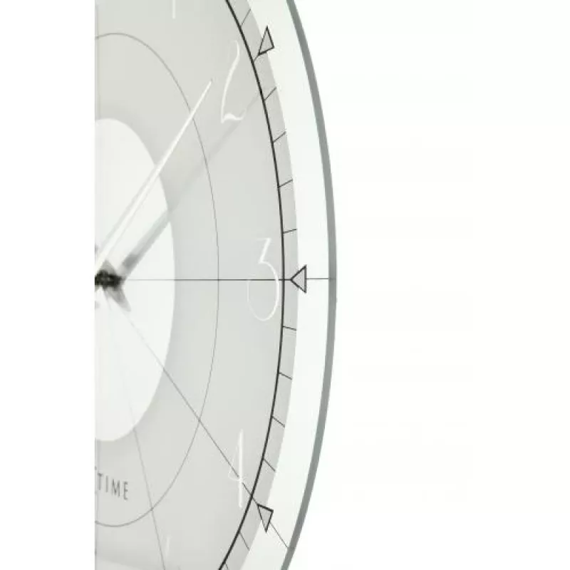 NeXtime Uhr 8125 Fancy Round, Ø43 cm, Wand, Weiß/Silber