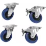 Rollenset Roadinger RD-100 100 mm blau, 2 Rollen mit Bremse