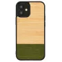Handyhülle man and wood für iPhone 12 mini – Bambuswald Schwarz