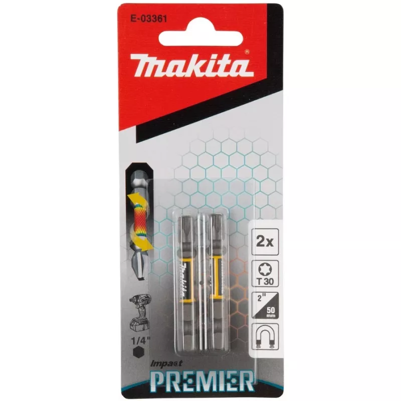 Makita Impact Premier Schraubendreherbit 2 Stück Torx T30 Sechskantschaft Länge 50 mm