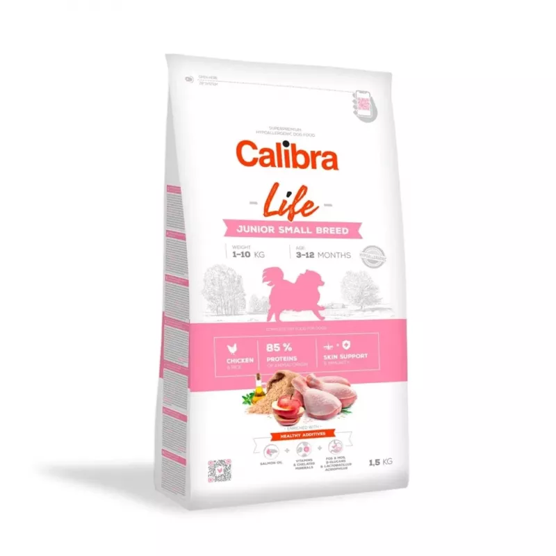 Calibra Dog Life Junior Small Breed Chicken Trockenfutter für Hunde 1,5 kg