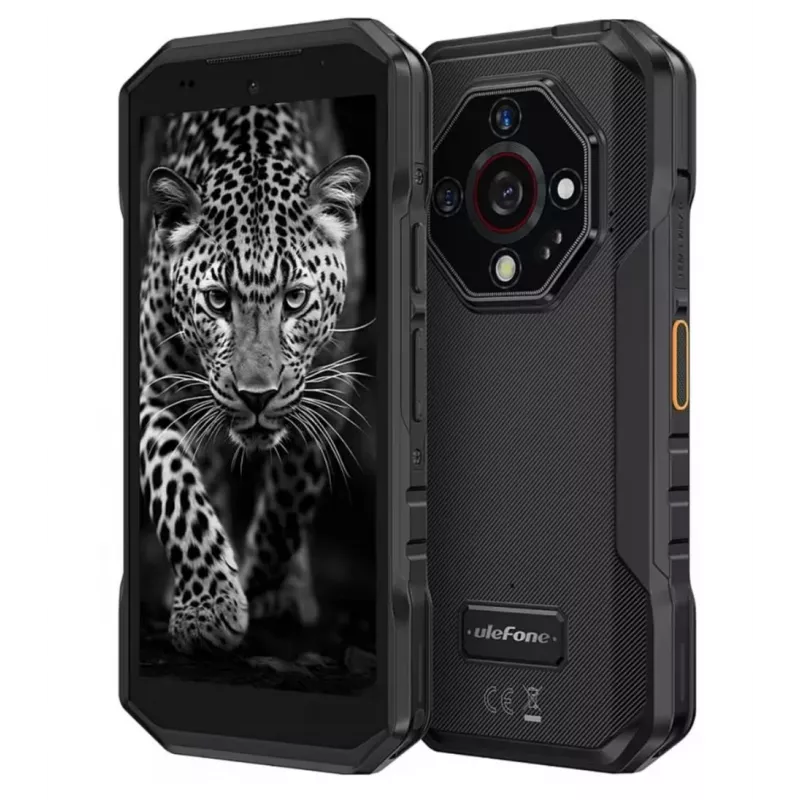UleFone Armor X32 — 5,65 Zoll (14,3 cm), Android 14, 6 GB RAM, 128 GB, 48 MP Dreifachkamera, 5500 mAh, IP68/IP69K, Dual SIM, Schwarz