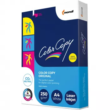 Bürokopierpapier Mondi Color Copy 8687A25 (A4; 250 g/m²; 125 Blatt; weißes Papier; satiniert)
