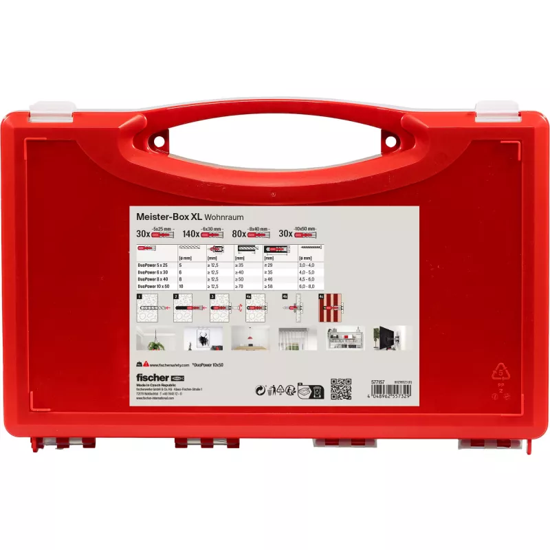 Meister-Box XL Wohnbereich (Hellgrau/Rot, 280-teilig)